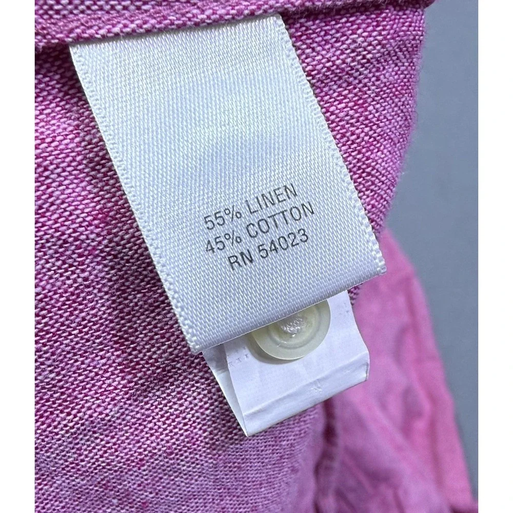 Banana Republic Shirt Mens L Rose Pink Linen Blend Normcore Dadcore Summer USA